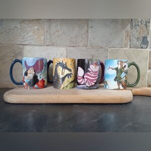 Disney Parks Mug Collection Robin Hood Cheshire Cat Malificent Captain Hook 2018